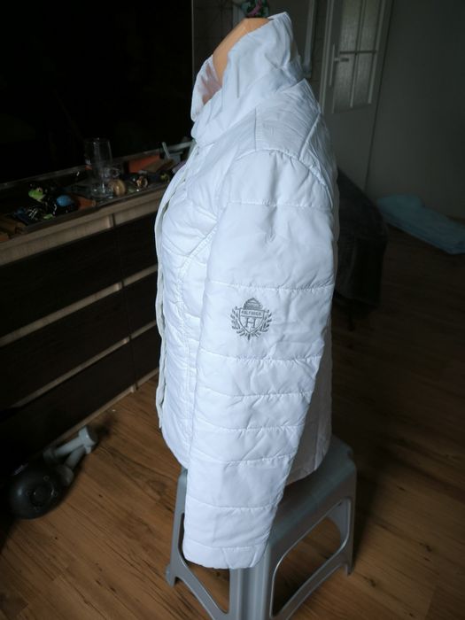 Tommy Hilfiger damska kurtka M biała lekka puchowa przejściowa pikowan