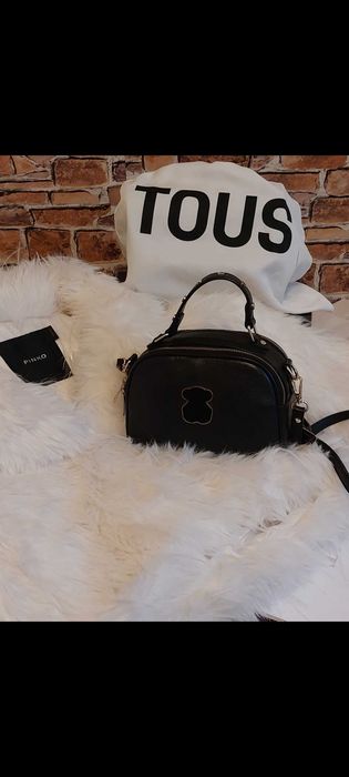 Torebka skórzana"Miś"Tous kuferek-listonoszka w kolorze czarnym