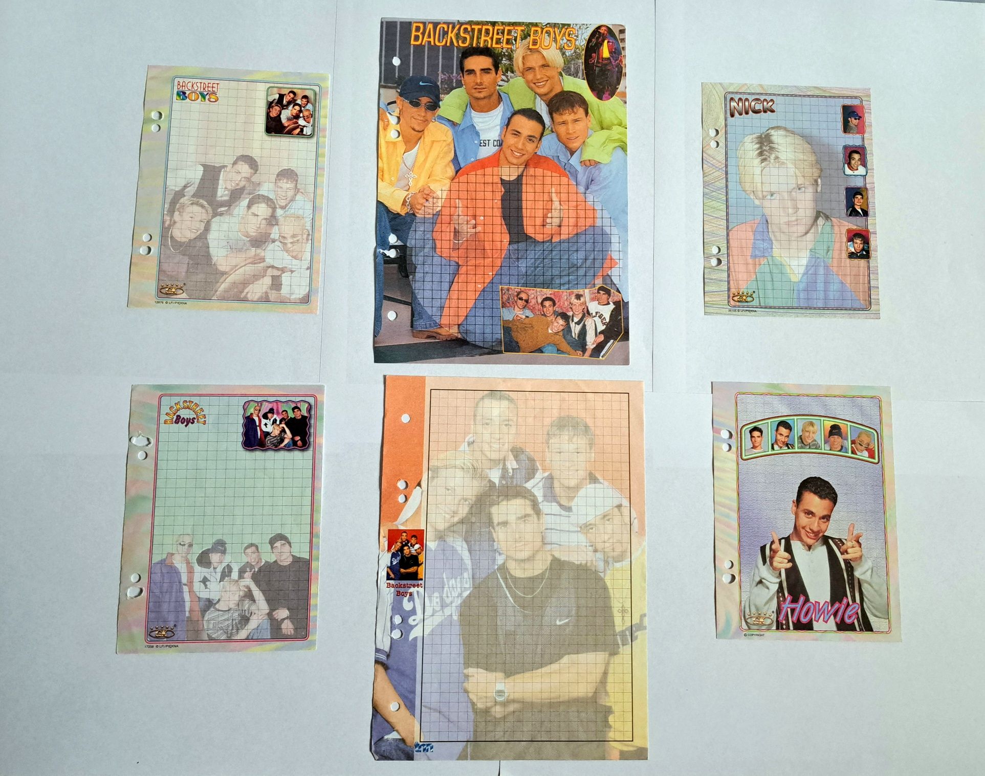 Karteczki kolekcjonerskie do segregatora lata 90 Backstreet Boys y2k