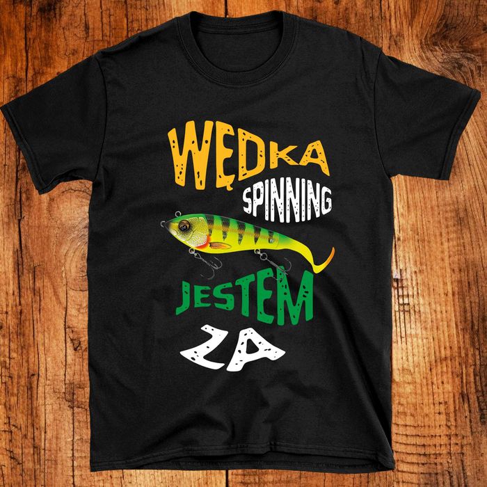 Koszulka wędkarska, Koszulka na ryby, wędka, spinning, koszulka ryby