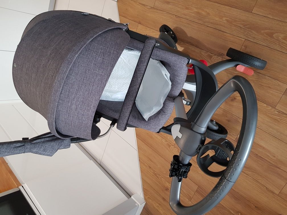 Stokke Xplory V5 / 2017 / Kolor Black Melange. Zestaw / Komplet / 2w1.