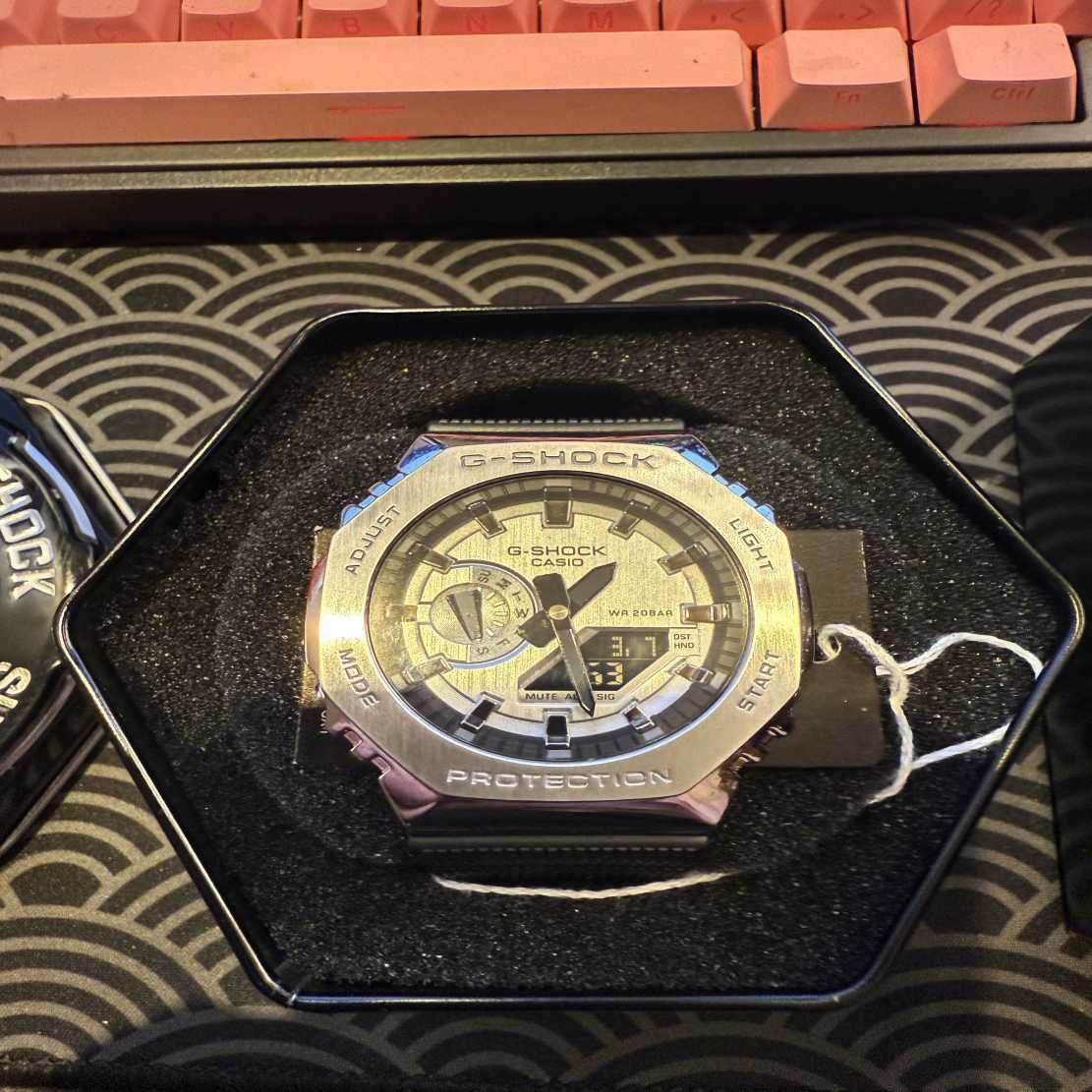 Casio GA-2100 - pełna stal, srebrny styl