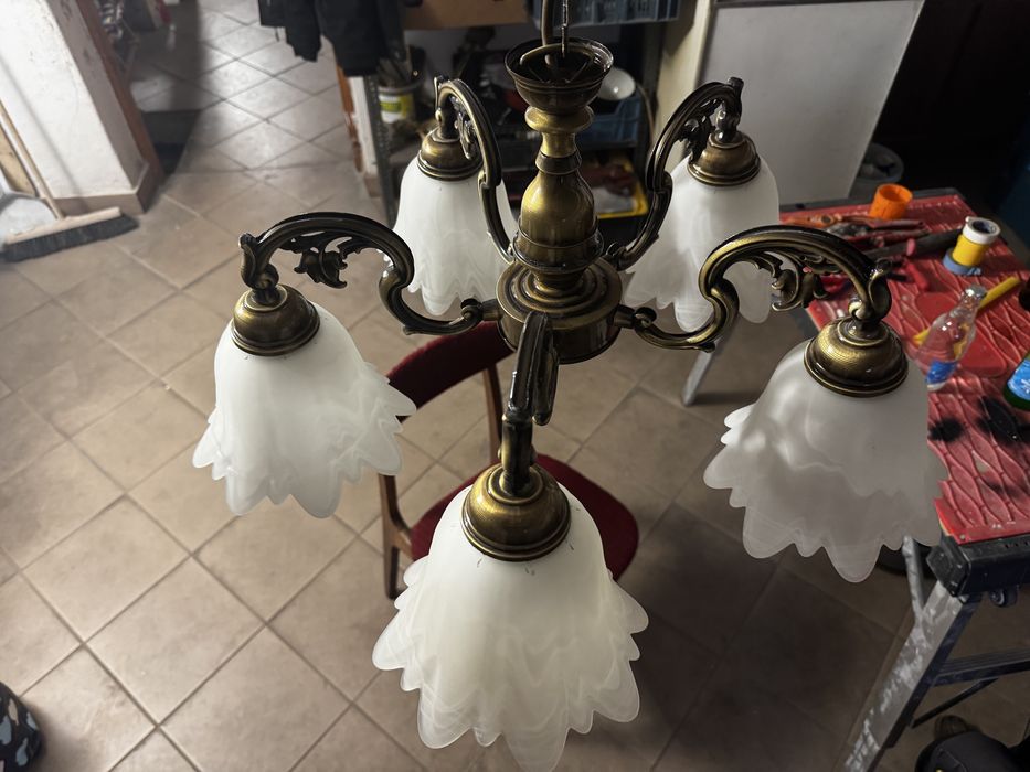 Lampy Lamkur - żyrandol + 4 kinkiety