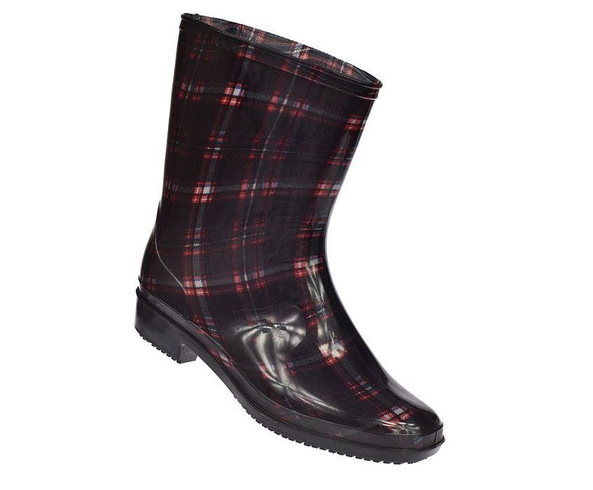 Kalosze damskie gumowce krata gumiaki ANX-01 BK-RD rozm. 37