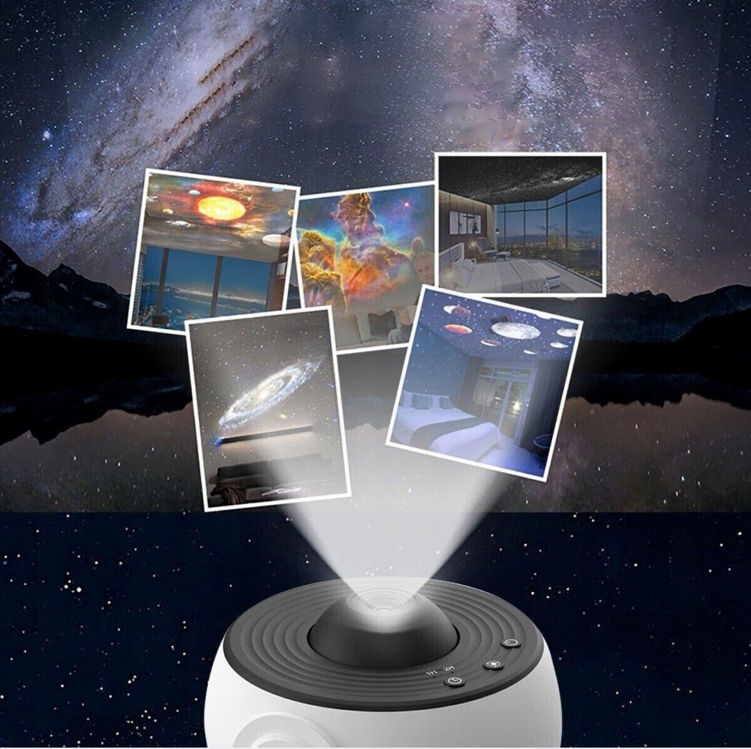 Projektor Gwiazd Lampka Nocna LED 12 Dysków Kosmos USB Planetarium