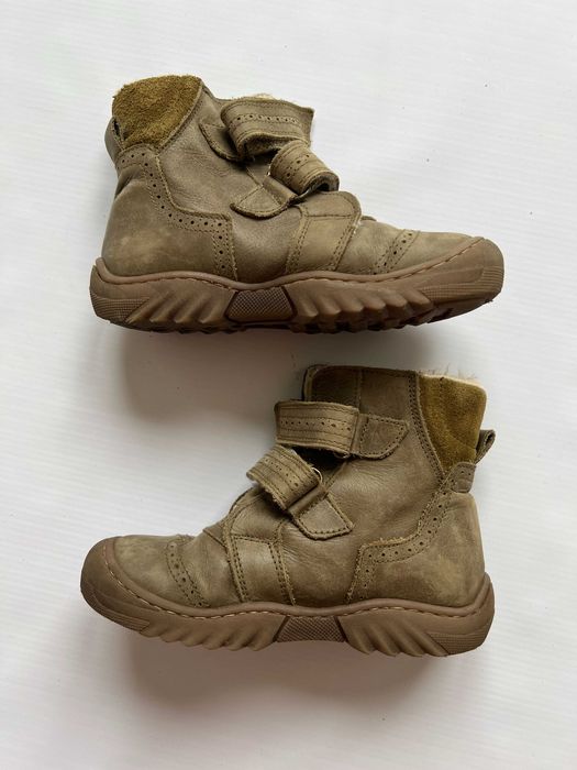 Pom Pom buty botki kozaki trzewiki chłopięce khaki skóra 29