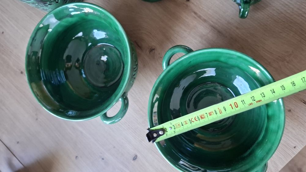 Zestaw ozdobnej ceramiki glinianej Korond Rumunia Sztuka Ludowa