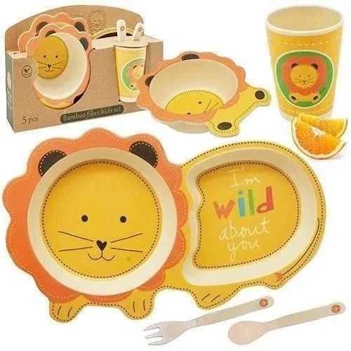 Детский набор посуды бамбуковый 5 предметов для кормления Детей
