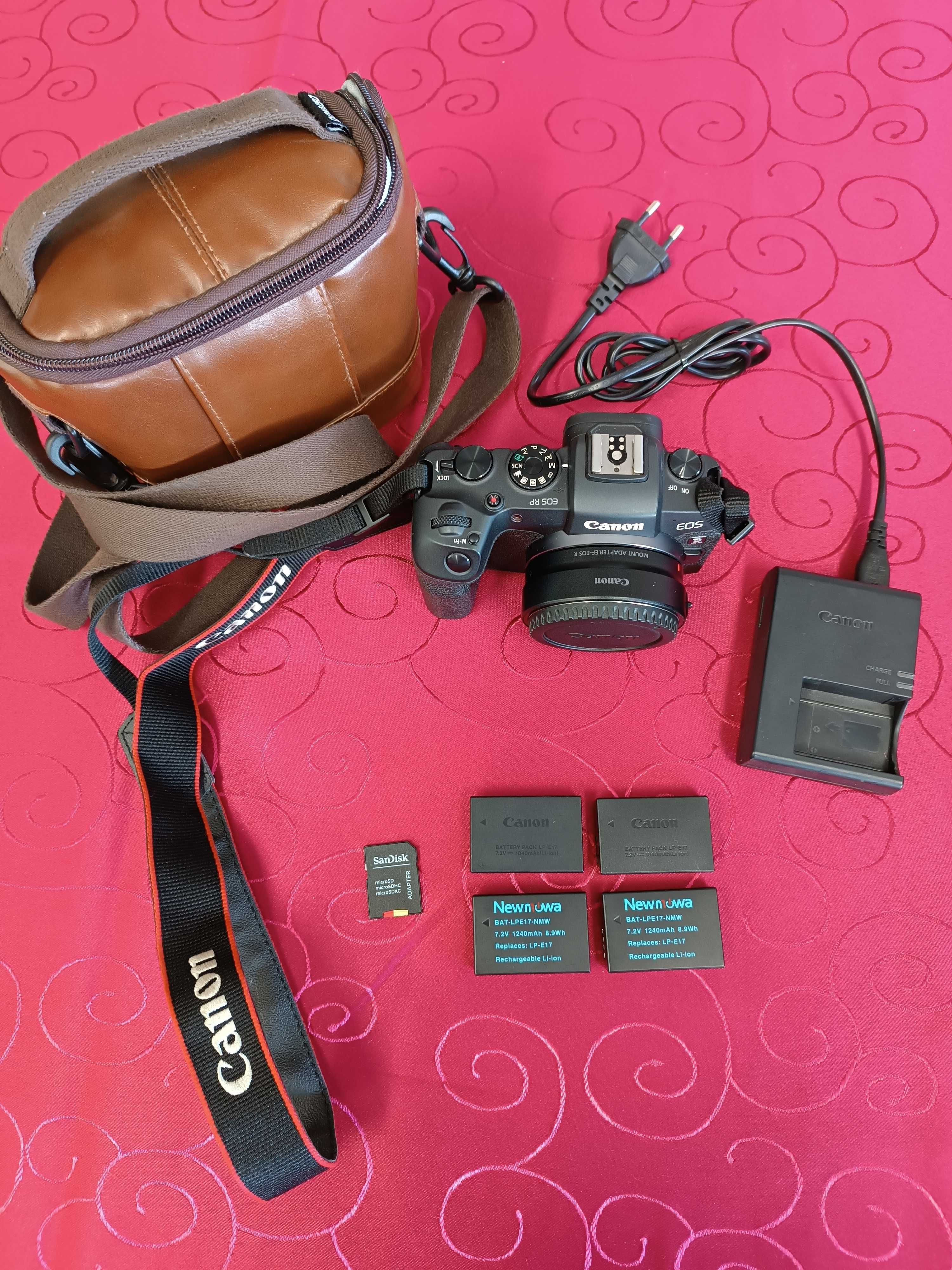 Canon RP+Adaptador RF para EF+4 baterias+Carregador+Bolsa