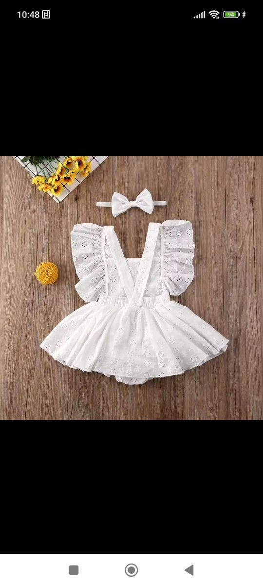 Sukienka body biała wesele chrzest urodziny 80 cm NOWA