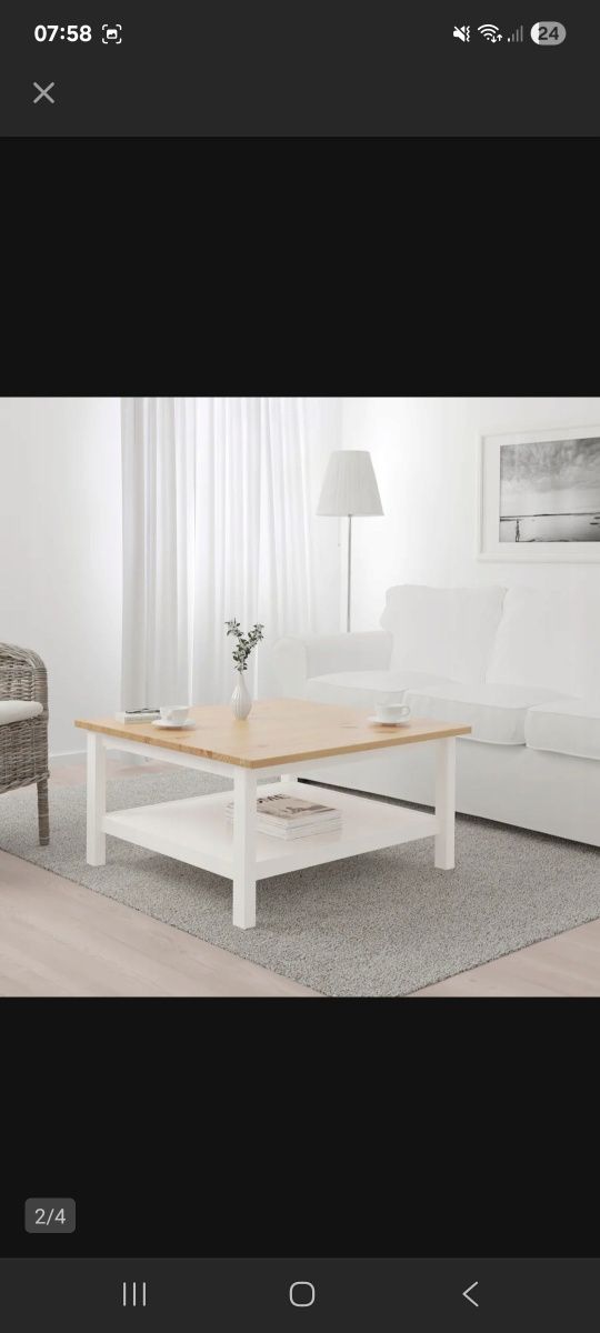 Nowy stolik drewniany ikea hemnes