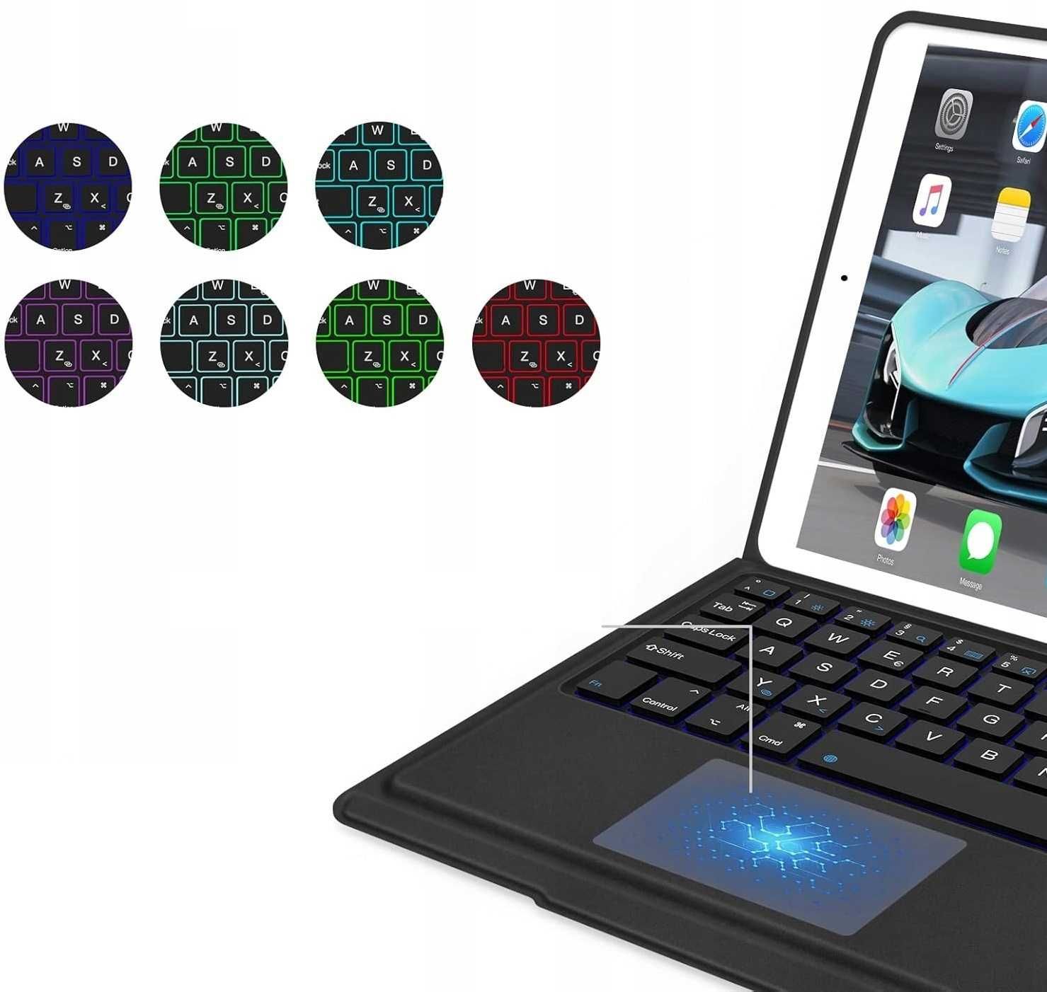 Seagtigau etui klawiatura touchpad RGB LED iPad 10.2 9/8/7 Air 3