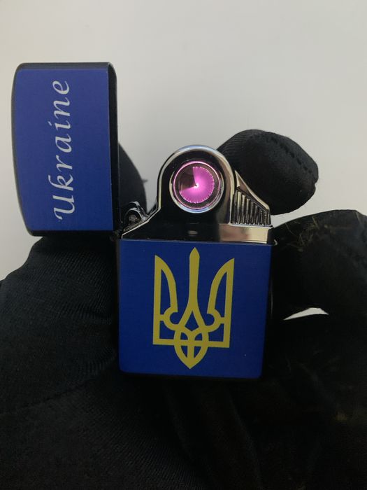 Електрична запальничка USB (Тризуб Ukraine) синьо-жовта