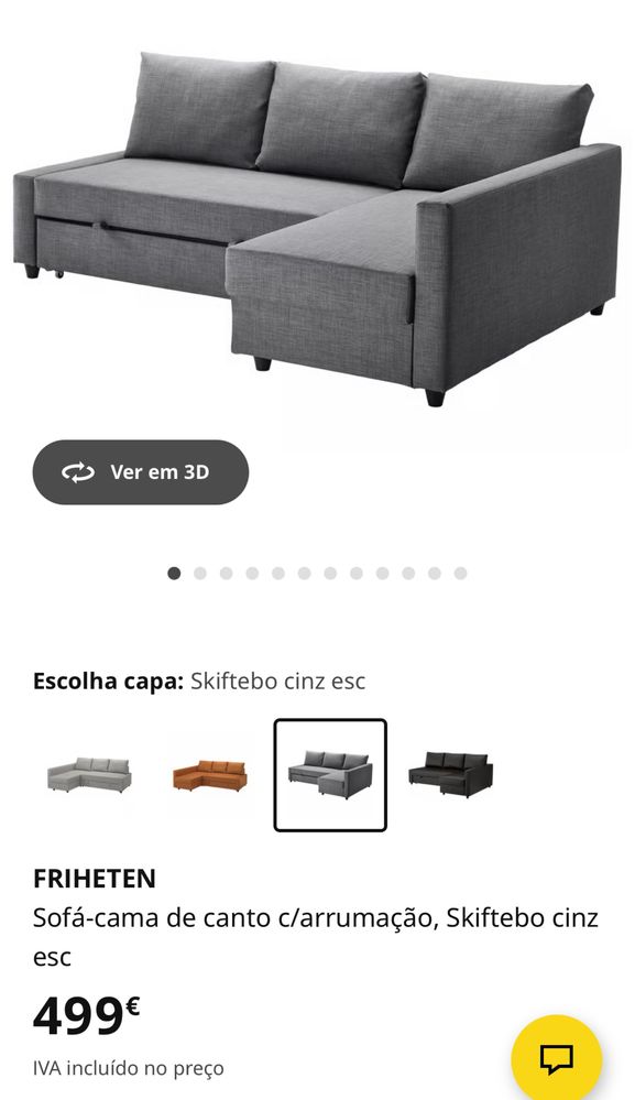 Sofá 3 lugares c/chaise longue