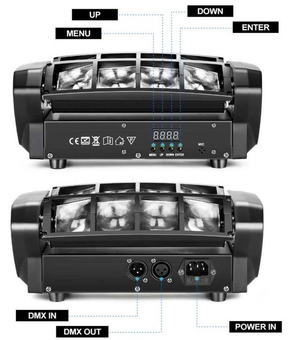 Światła dyskotekowe Spider Light Moving Head Lights RGBW Disco DMX-512