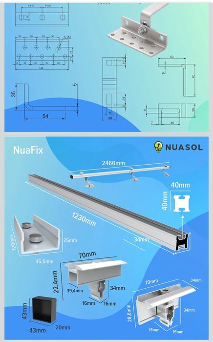 Fotowoltaiczny zestaw montażowy 2-częściowy zestaw montażowy