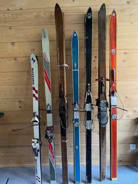 Narty RETRO z kijkami - 7 par