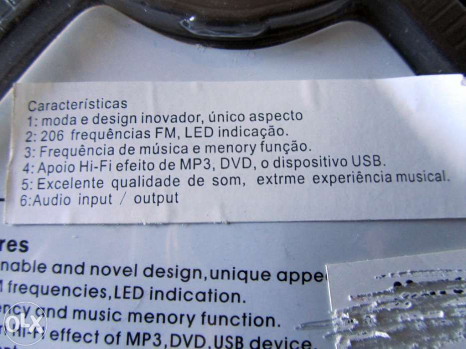 MP3 de rádio para carro c/controlo remoto (CAR MP3) novo