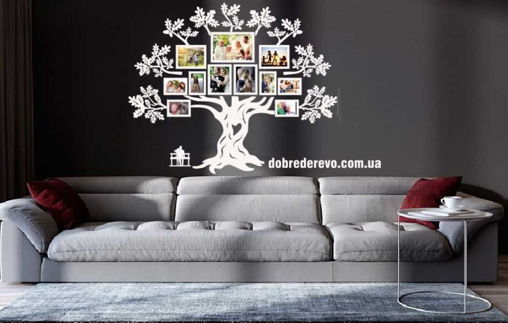 Фоторамка Родовое дерево на 12 фотографий / Родине дерево/ фоторамка