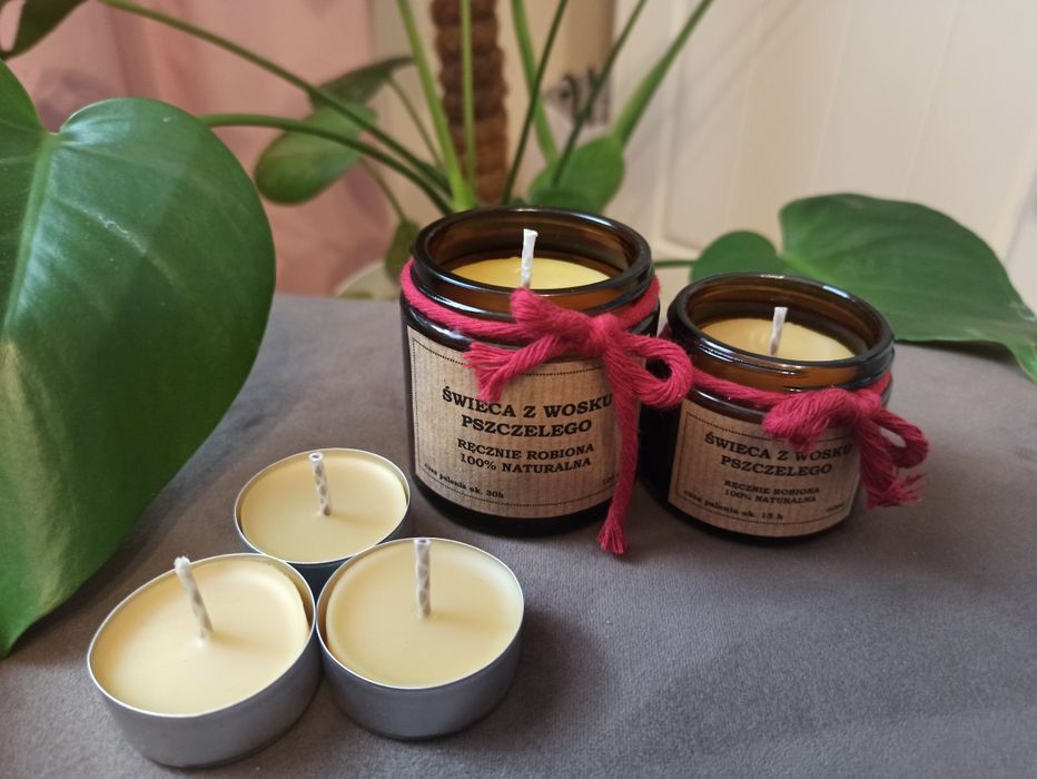 Świeca z wosku pszczelego w szkle, 120 ml ,  świeczki, świeczka