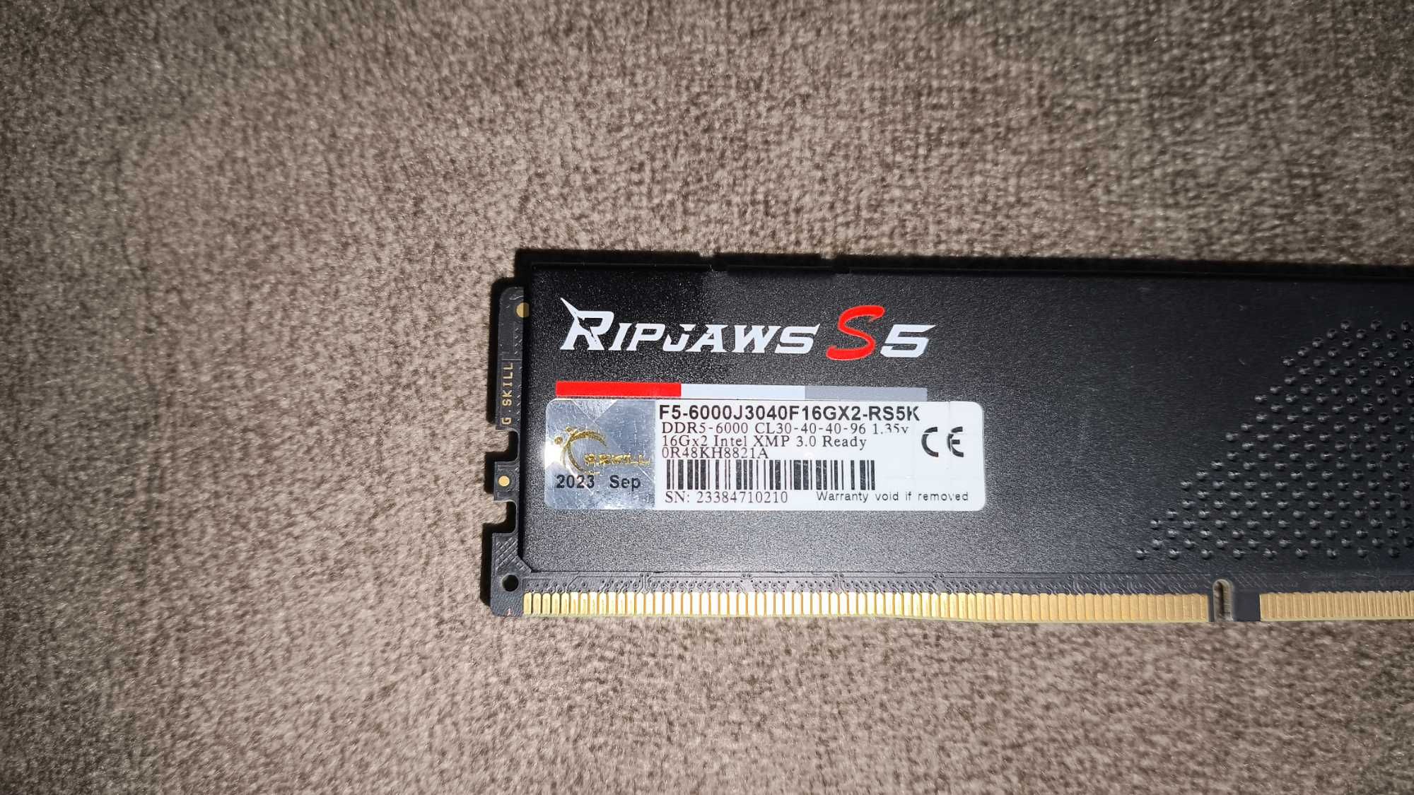 RAM DDR5 32 GB G.Skill Ripjaws S5 DDR5-6000 CL30/40/40/96