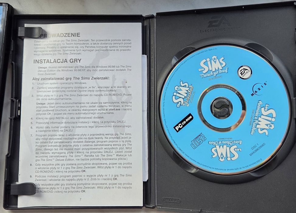 Cena za 2 CD - The Sims Deluxe + The Sims Zwierzaki