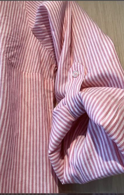 Брендовая рубашка /блуза розового цвета в полоску massimo dutti