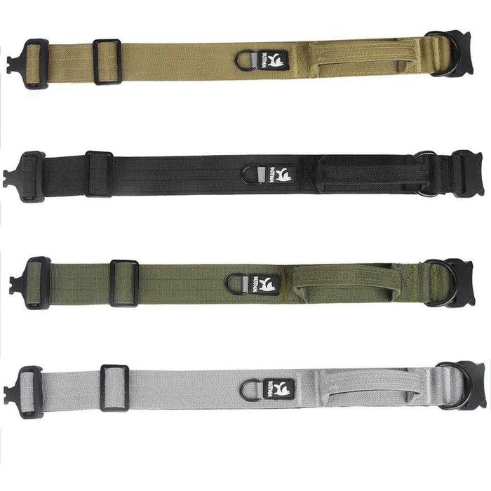 Нашийник для собаки з ручкою, метал. пряжкою, різні розміри та кольори