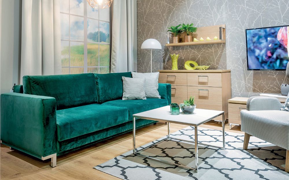 Sofa kanapa Vajnert Modo butelkowa zieleń z funkcją spania