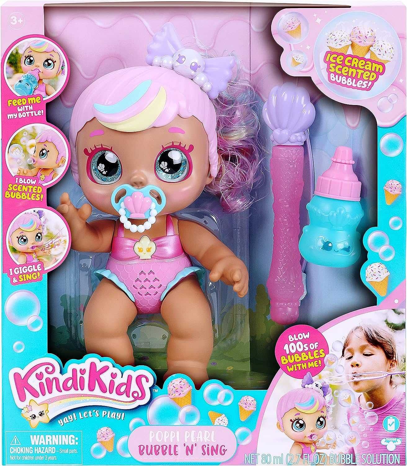 Кинди Кидс Поппи Перл мыльные пузыри Kindi Kids Electronic Poppi Pearl