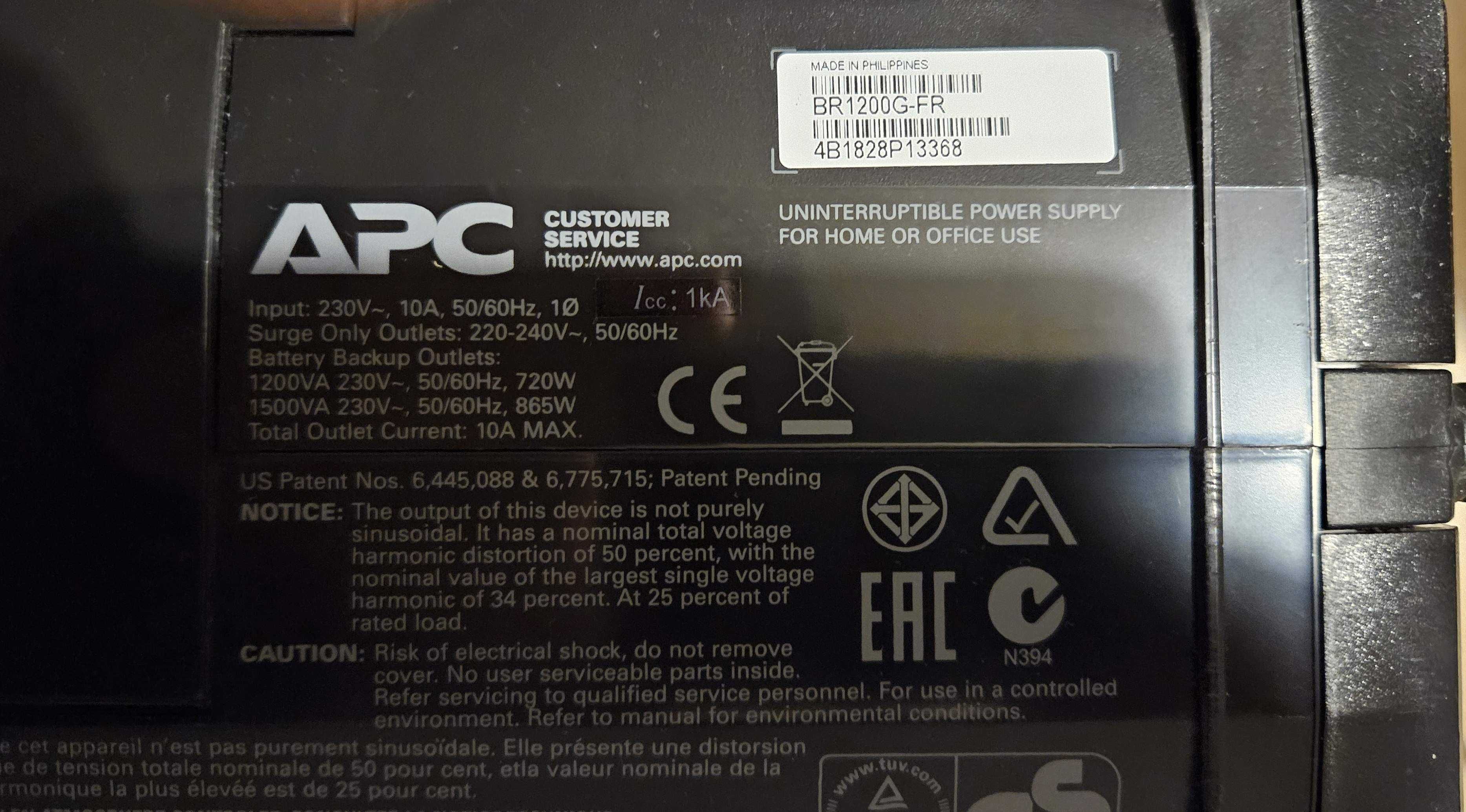 APC Back-UPS Pro 1200 BR1200G-FR