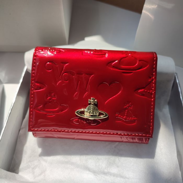 Оригінальний  Гаманець Vivienne Westwood Шкіряний Червоний Лакований