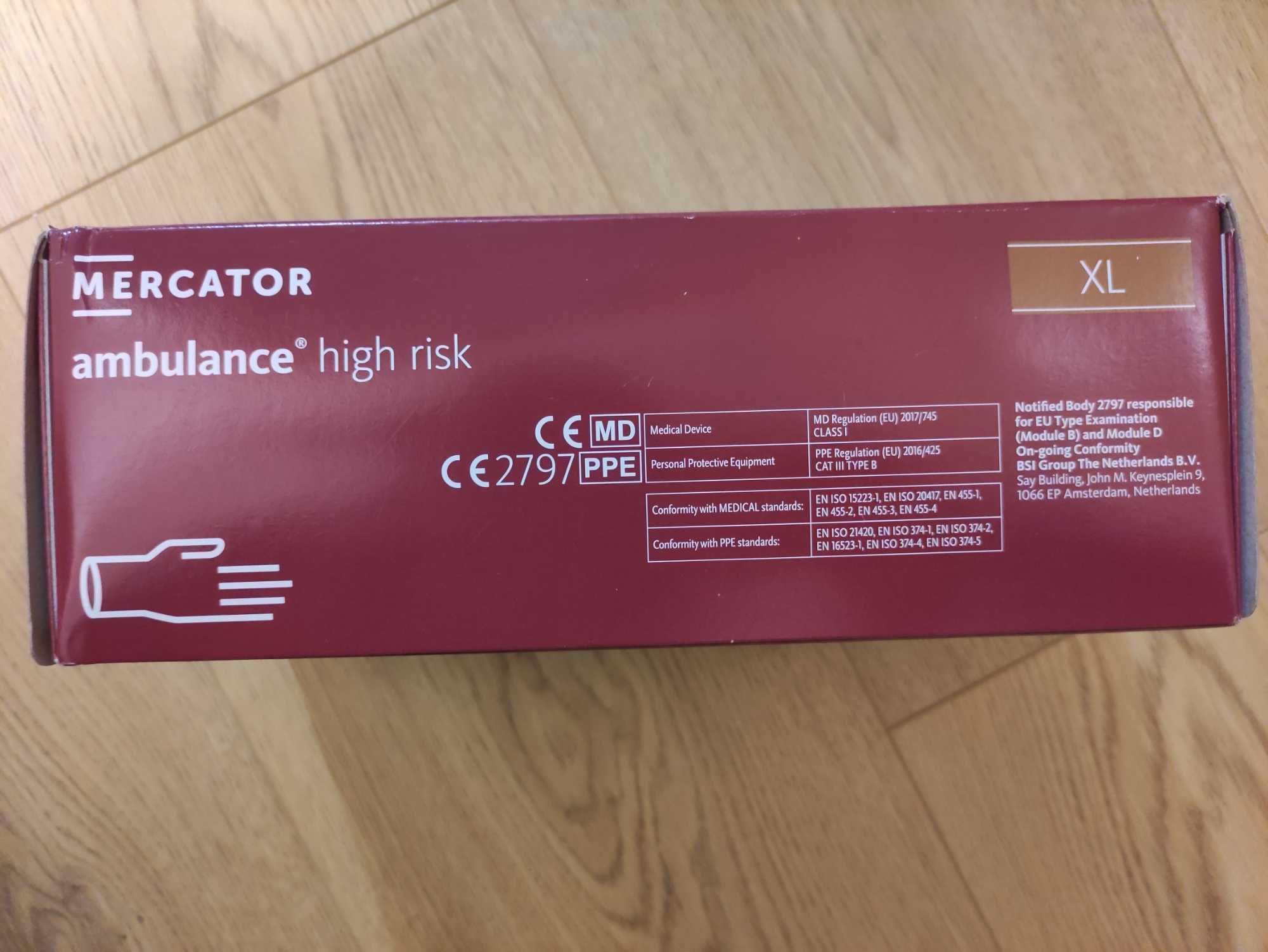 Rękawiczki lateksowe MERCATOR ambulance high risk 2 opak. (100 szt)