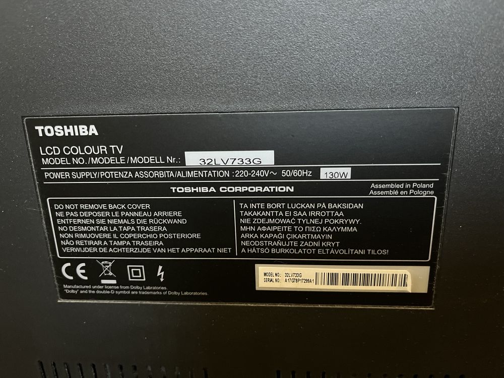 Продам телевизор Toshiba 32 диагональ