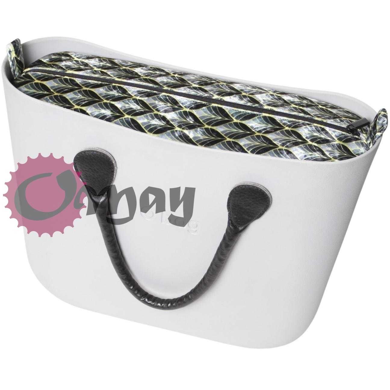 organizer OBAG MINI welur czarny szary velvet 2 kieszenie wkład OMAY