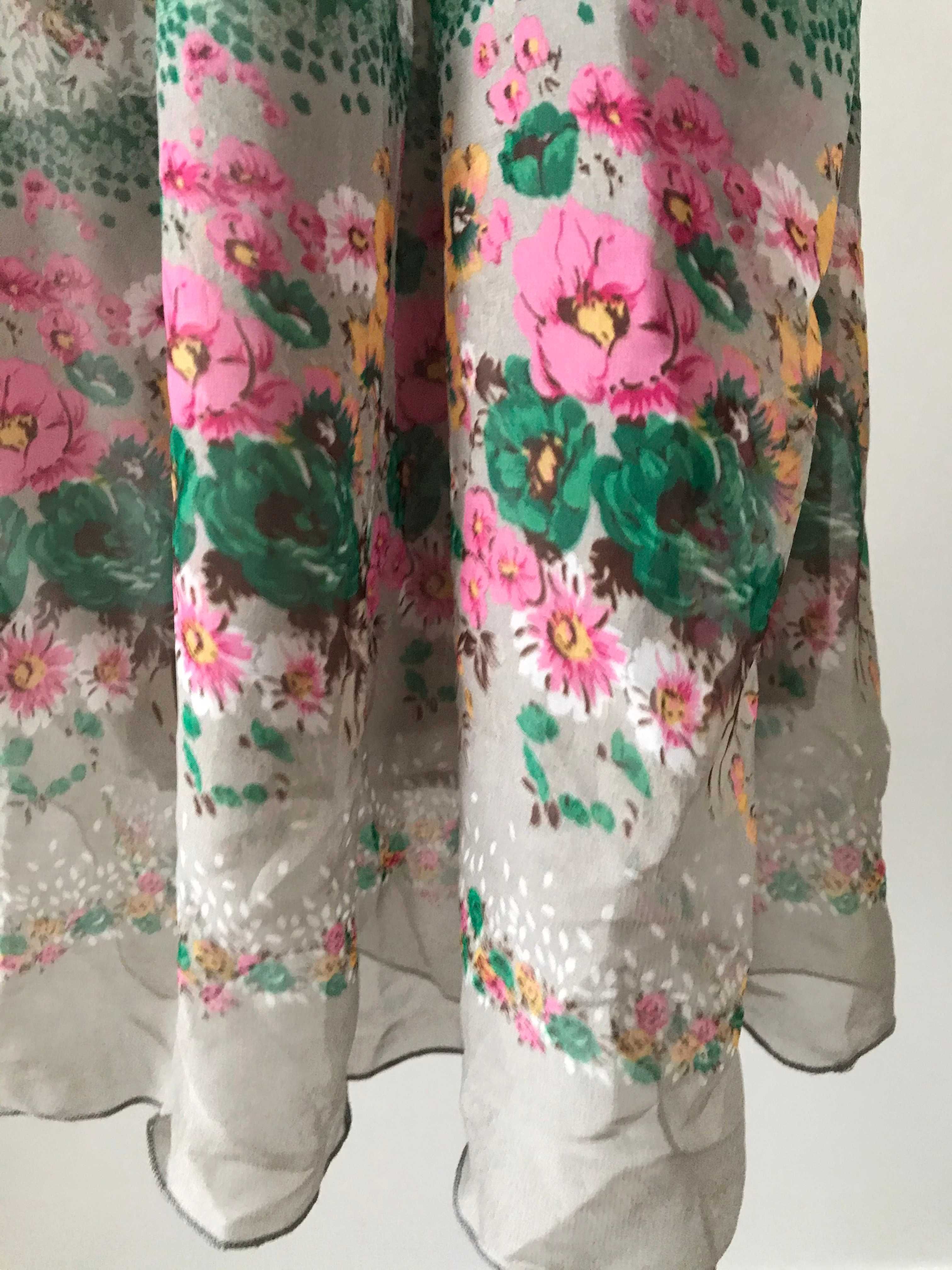S26 sukienka mini perly kwiaty letnia xs