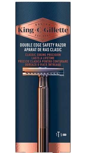 King C Gillette Double Edge, maszynka do golenia + 5 szt żyletek