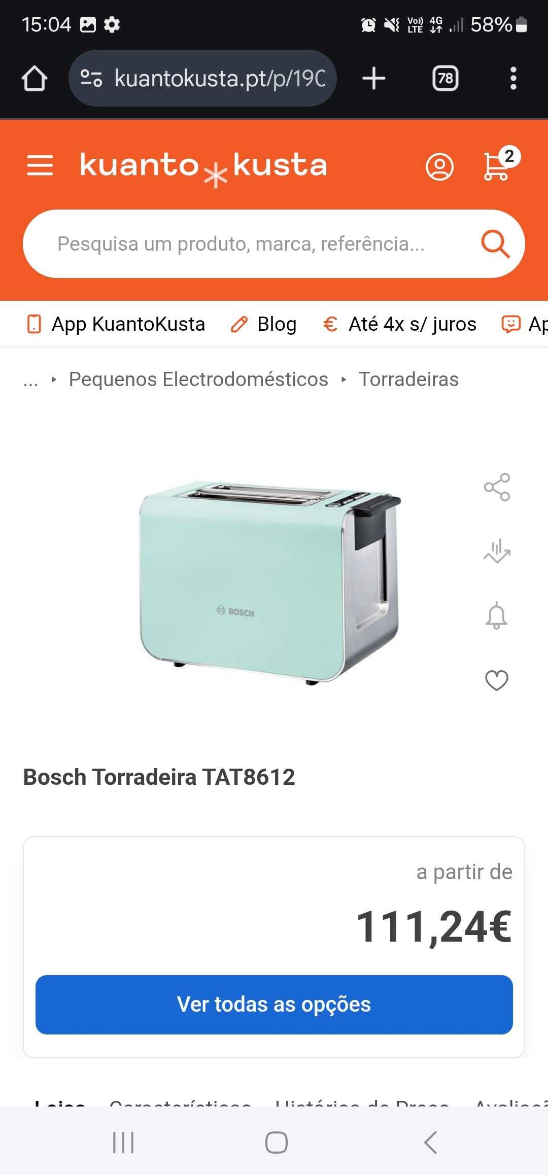 Torradeira Bosch NOVA