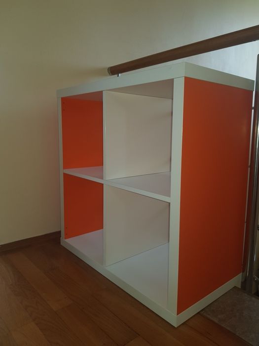 Ikea kallax 2x2 unikat pomarańczowo biały