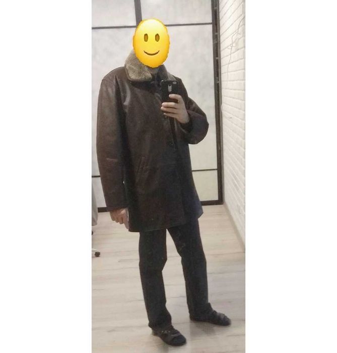 Кожаная куртка дубленка EROS Турция Высокое качество Размер XL 50-52