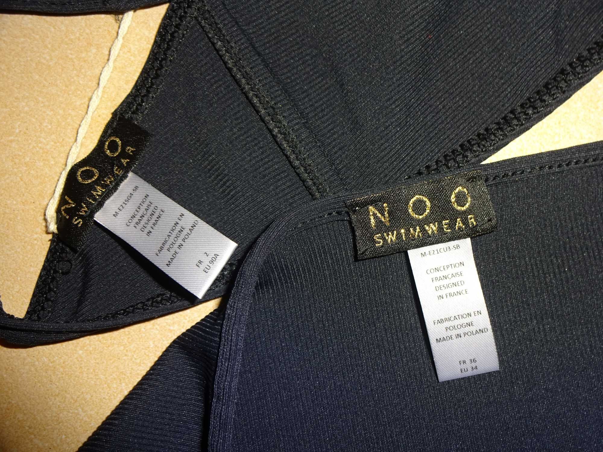 NOO Swimwear modny czarny dwuczęściowy strój kąpielowy 34 / 90A