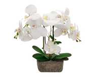 Storczyk w doniczce biały sztuczne kwiaty orchidea dekoracyjna 40cm