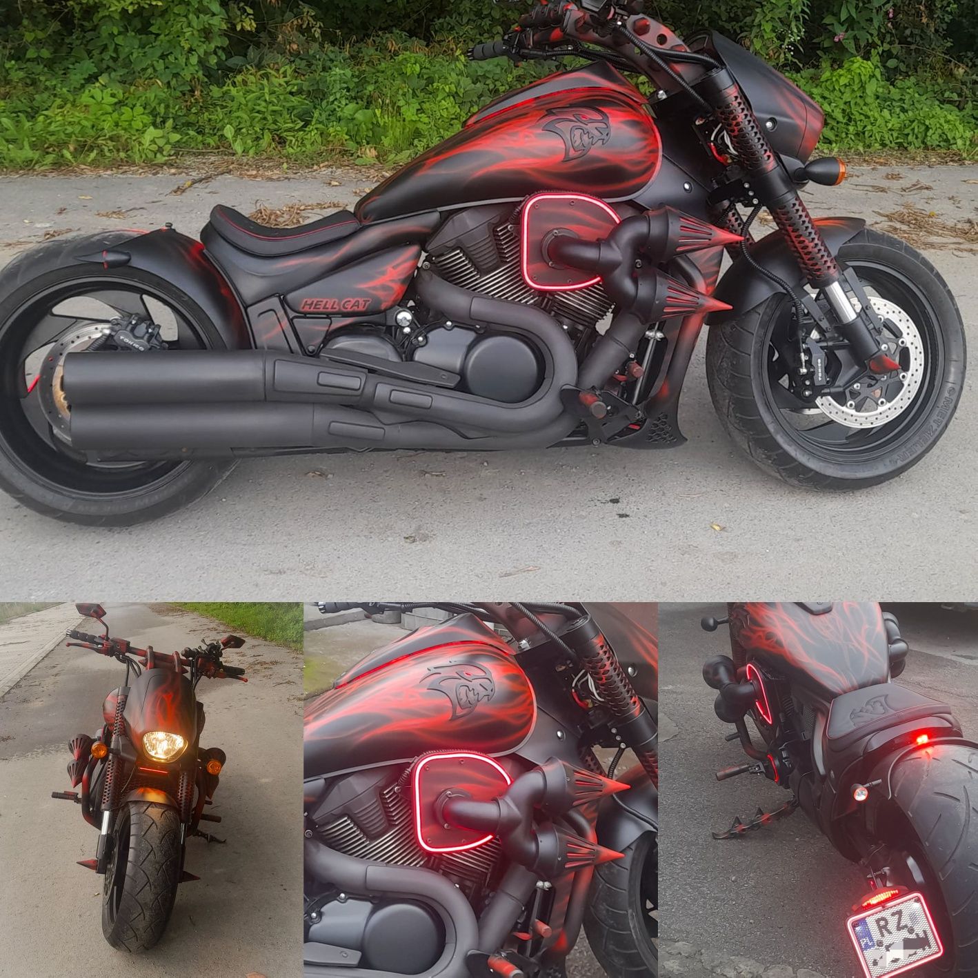 Aerografia, kaski, baki, elementy motocykli ręcznie malowane