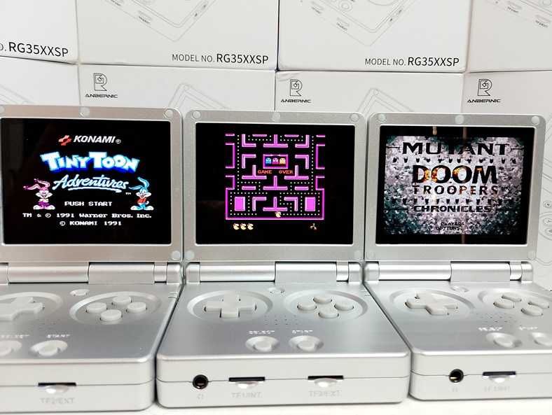 Ретро ігрова приставка Anbernic RG35XXSP Silver 64GB 8000 ігор GameBoy
