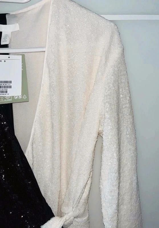 Krótka sukienka z cekinami, H&M, 36