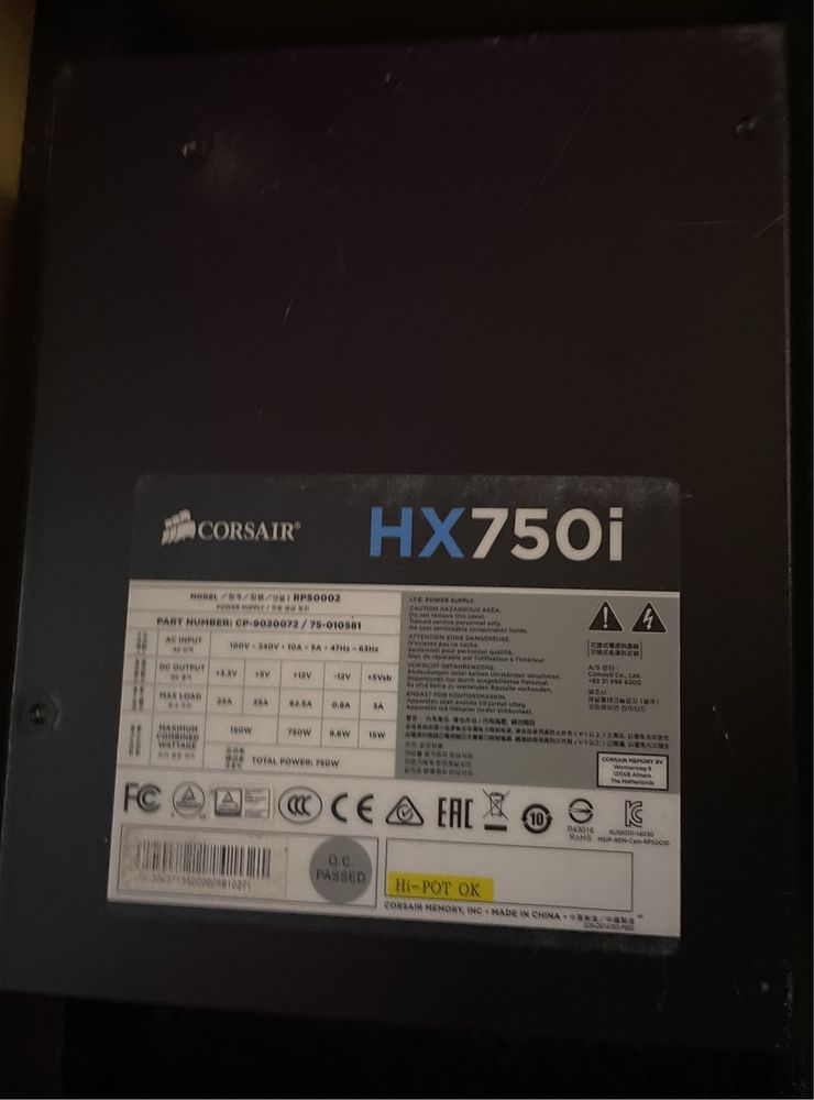 Zasilacz Corsair HX Series 750W Modular 750 W 80 PLUS Platinum (B)(U)