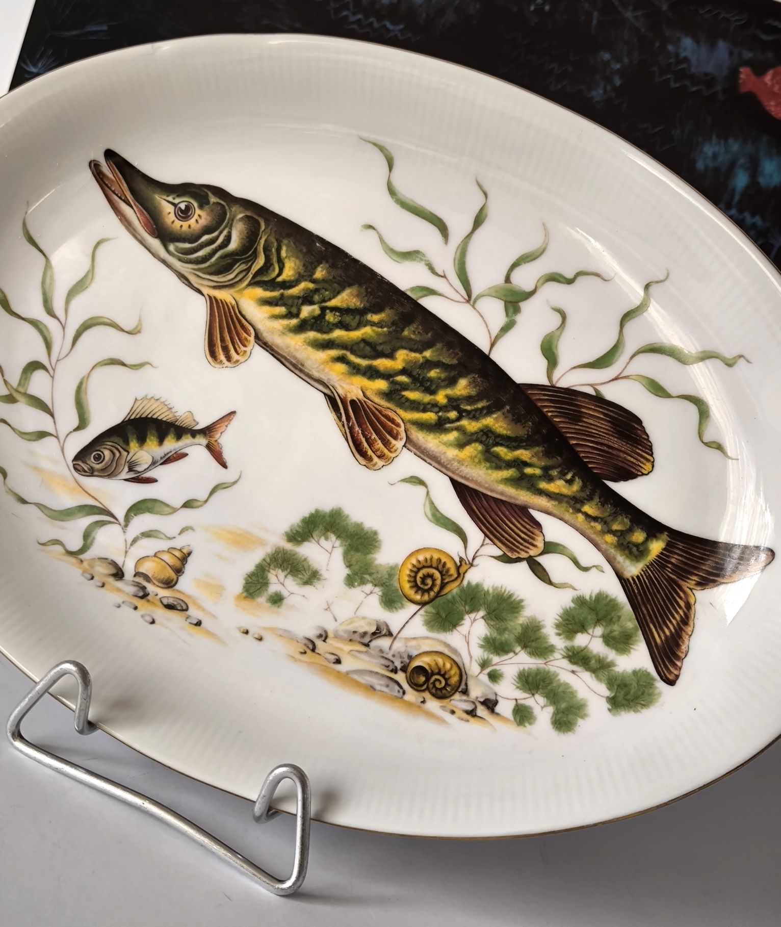 Półmisek ryby piękna stara porcelana