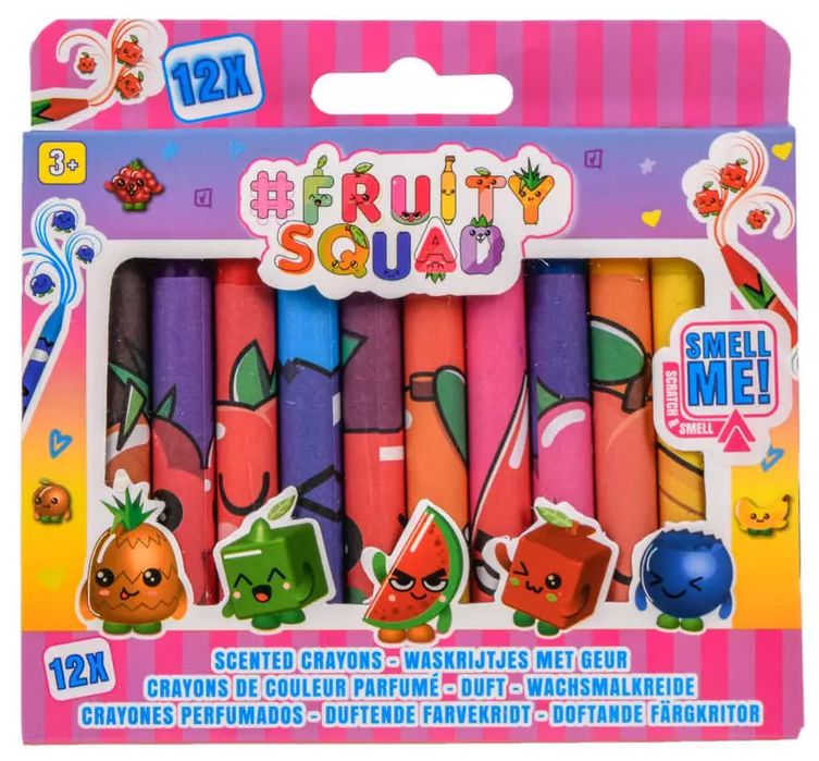 Fruity Squad. Pachnące kredki (12 kolorów). M&Z
