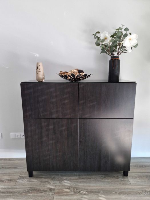 Aparador Sala IKEA BESTA + Vidro