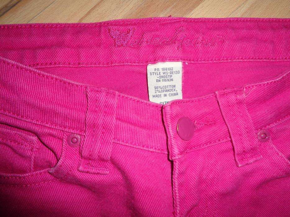 WETSEAL JEANS różowe fukcja wąskie spodnie jeansowe rurki skinny